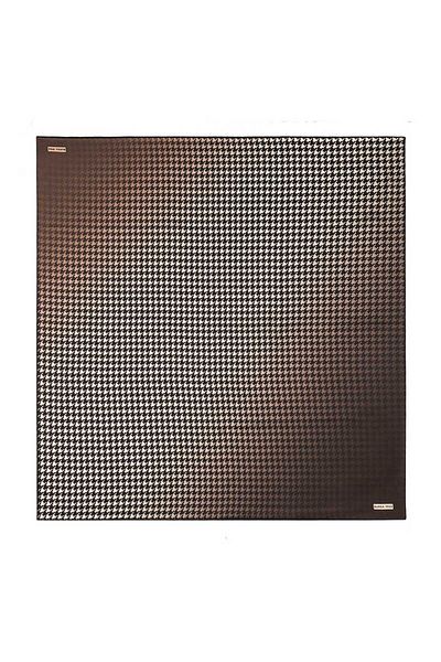 Bursa İpek Μεταξωτό μαντίλι Sura με μοτίβο καφέ Houndstooth