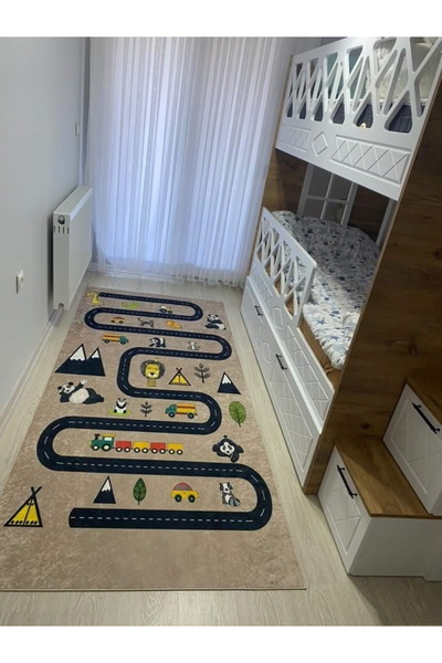 simenteks Dijital Baskı Yıkanabilir Kaymaz Taban Leke Tutmaz Yolluk Kilim Sal...
