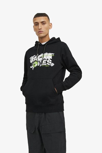 Jack & Jones Ανδρικό μαύρο φούτερ Jcodust Sweat Hood Sn 12240214 -Μαύρο