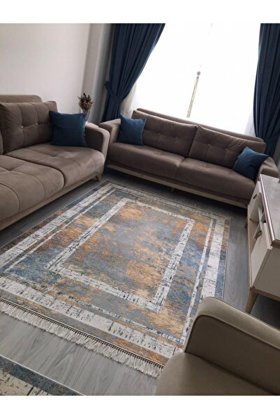 simenteks Dijital Baskı Yıkanabilir Kaymaz Taban Leke Tutmaz Yolluk Kilim Sal...