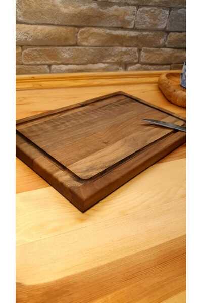 F&S WoodArt خشب الجوز الطبيعي اللون حجم صغير 30 × 20 سم قطع عرض اللحوم الخبز ...