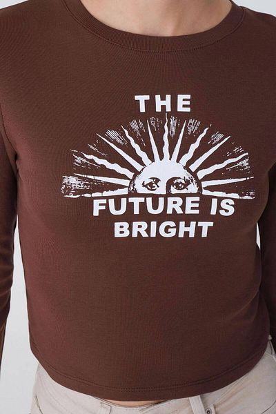 Addax The Future Is Bright Printed Blouse P1009-asn74