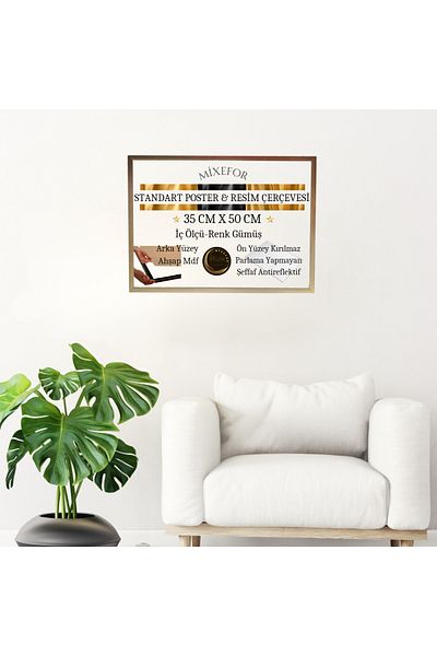 mixefor POSTER PICTURE PHOTO FRAME 35cmX 50cm SIZE FRONT SURFACE ANTI-REFLECTIVE BACK SURFACE WOOD MDF