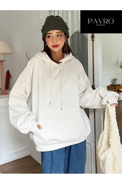 PAVRO Unisex Plain color Oversize Sweatshirt