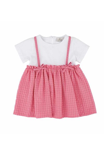 best kids فستان للفتيات الصغيرات باللون الأبيض الفوشيا