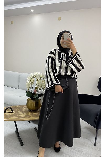 Aden aydın Fusta Scuba Culoare Neagră Hijab