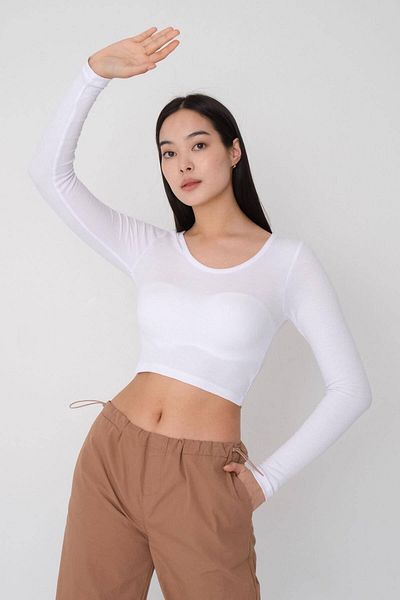 Addax Základní plodinová halenka s dlouhým rukávem Crew Neck B1090-asn74