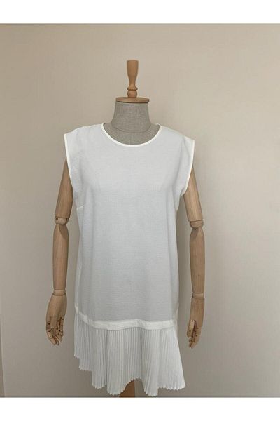 SAGA TEKSTİL Pleated White Ayrobin Drinker