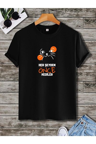 Pisa Art Unisex βαμβακερό μπλουζάκι Oversize Cats πριν από τα πάντα