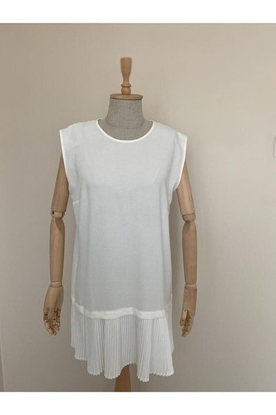 SAGA TEKSTİL Pleated White Ayrobin Drinker