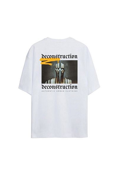 Pisa Art Deconstruction πίσω και μπροστινό εμπριμέ 100% βαμβακερό λευκό μπλουζάκι