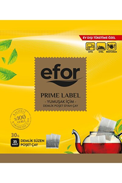 Efor Prime Label Jumbo Demlik Poşet Siyah Çay - 30gr X 35 Adet (KİLİTLİ POŞET)