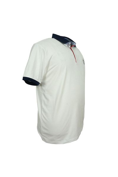 marufshop Ανδρικό μπλουζάκι Polo Lycra Pique White μεγάλου μεγέθους