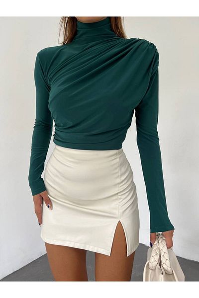Butik Beyza Bluză cu mânecă lungă adunată