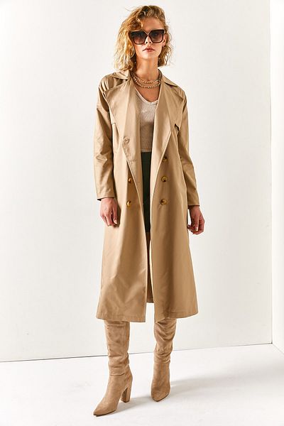 Olalook Women's Mink Pocket Unlined Trench Coat TRC-00000002
