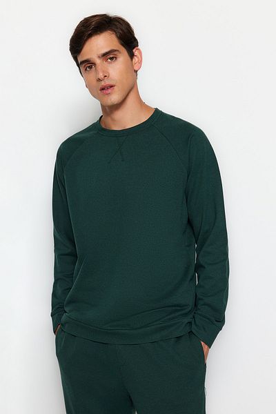 Trendyol Collection Grünes Pyjama-Set für Herren in normaler Passform TMNAW22PT0510