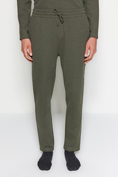 Trendyol Collection Khaki Regular Fit Waffle Knitted Pajamas Set TMNAW24PT00004