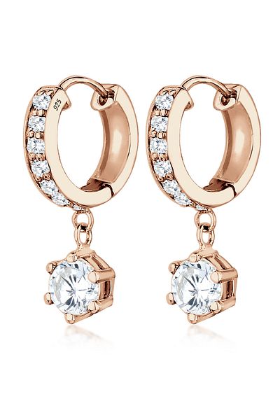ELLI Ohrringe Creolen Zirkonia Elegant Funkelnd 925 Silber