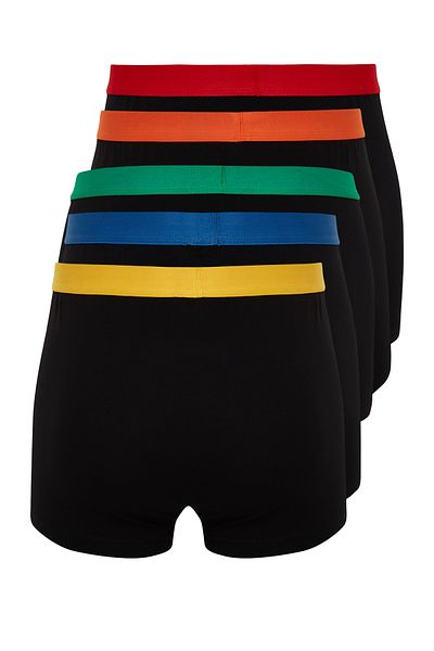 Trendyol Collection Černé elastické 5 balení flexibilní bavlněné boxerky Tmnaw24Bx00007