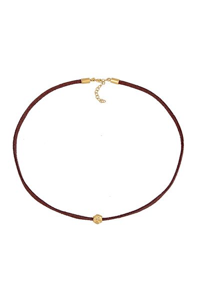 ELLI Halskette Choker Velour Leder Bead Trend 925 Silber