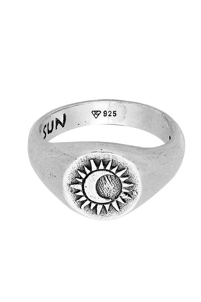 HAZE & GLORY Ring Siegelring - Sacred Sun Sonne Mond 925 Silber