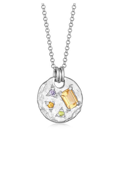HAZE & GLORY Halskette Münze Iolith Granat - Jagger 925 Silber