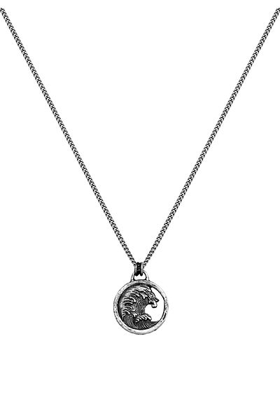 HAZE & GLORY Halskette Anhänger Münze - Tide Welle Maritim 925 Silber