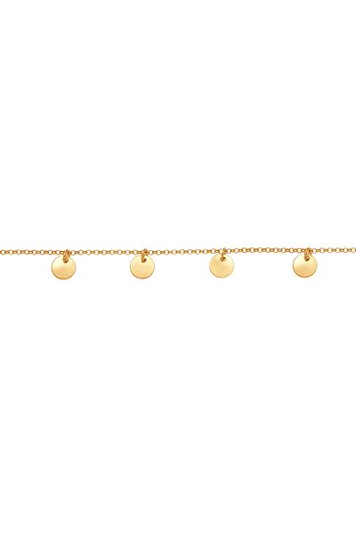 ELLI Halskette Choker Kette Geo Plättchen Rund 925 Silber