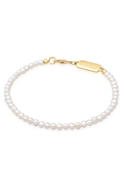 KUZZOI Armband Armband Herren Vintage Trend mit Süßwasser-Zuchtperlen aus 925 Sterling Silber