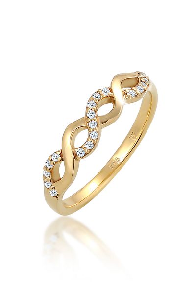 ELLI Yüzük Sonsuzluk Verlobung Diamant (0,09 ct.) 585 Gelbgold