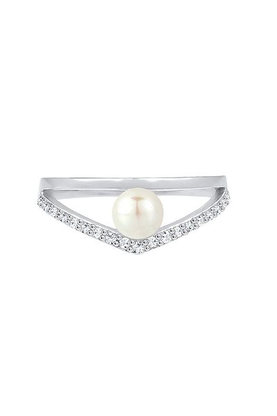 ELLI Süßwasserzuchtperle Crystal – Silberring