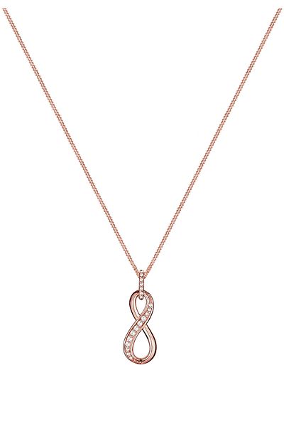 ELLI Halskette Damen Infinity Anhänger Unendlich mit Zirkonia Kristallen in 925 Sterling Silber