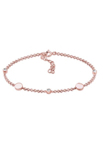 ELLI Armband Damen mit Plättchen und Kristallen in 925 Sterling Silber