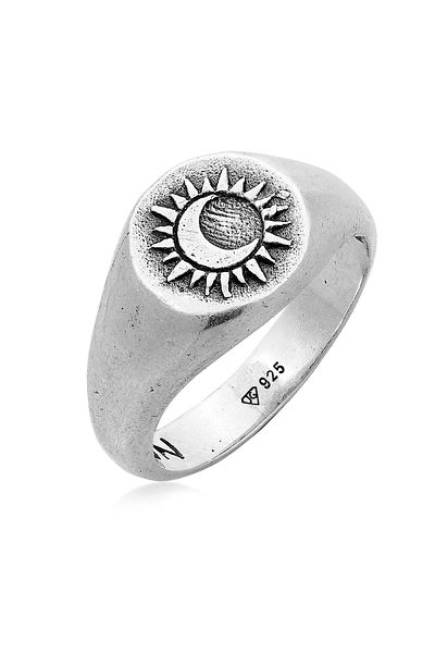 HAZE & GLORY Ring Siegelring - Sacred Sun Sonne Mond 925 Silber