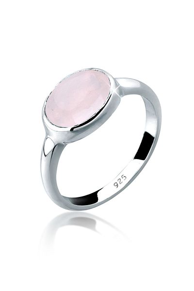 ELLI Ring Rosenquarz Solitär 925 Sterling Silber