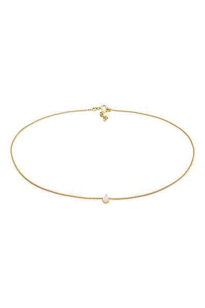 ELLI Rosa Quarz Solitaire-Halskette – Halsband, 925er Silberanhänger