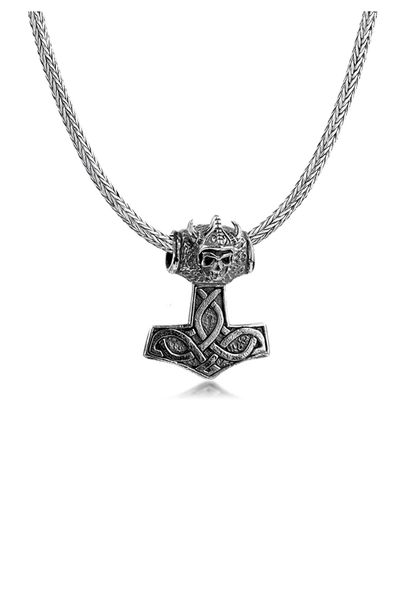 Sterling Totenkopf Silber Gothic - KUZZOI Schädel Trendyol Halskette 925