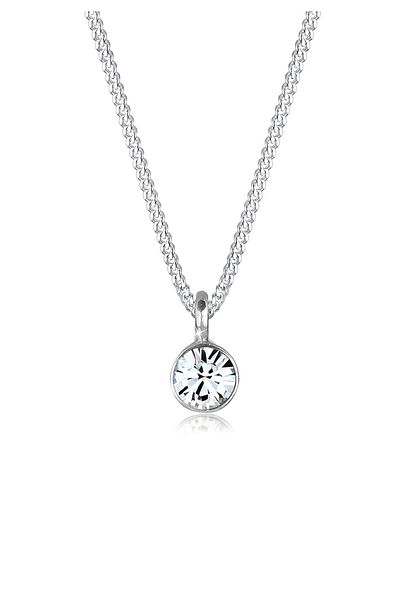 ELLI Halskette Basic Solitär Kristall 925 Silber