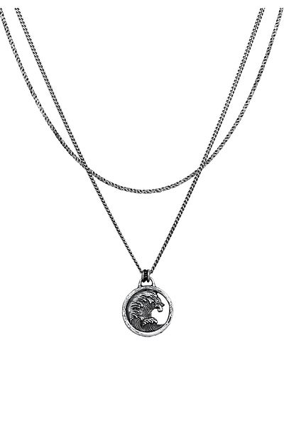 HAZE & GLORY Halskette Layer Münze - Tide Welle Maritim 925 Silber