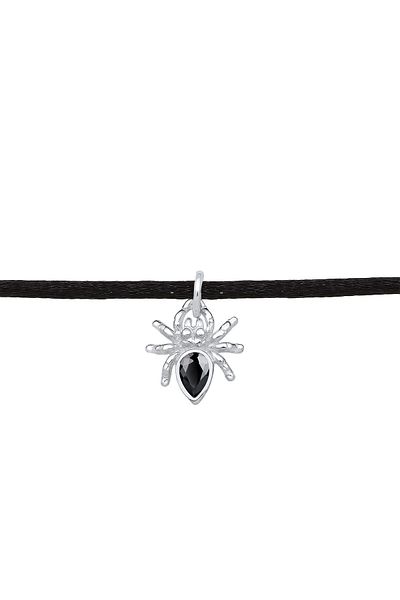 ELLI Halskette Halskette Halloween Spinne Spider Choker Zirkonia 925 Silber