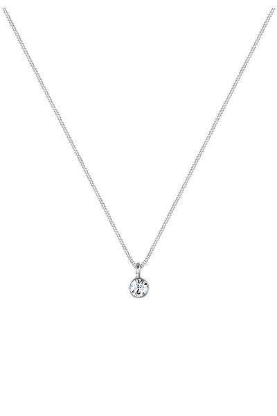 ELLI Halskette Basic Solitär Kristall 925 Silber