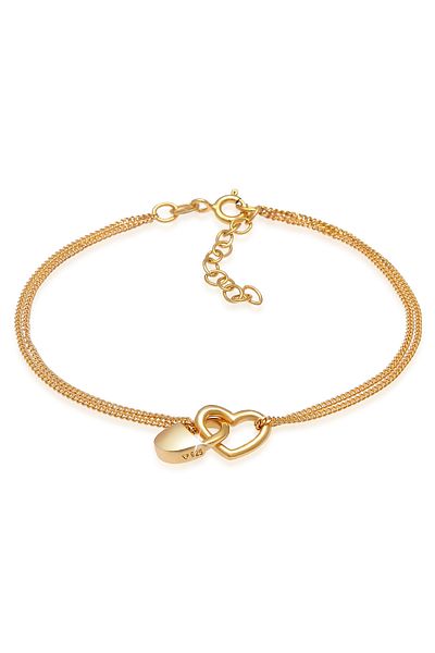 ELLI Damenarmband – Herz- und Liebesverschluss, verstellbar, 925er Sterlingsilber