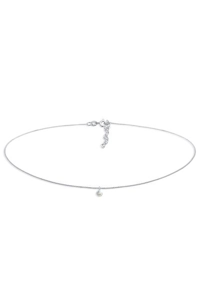 ELLI Labradorit Solitaire 925 Silber Halskette - Halsband
