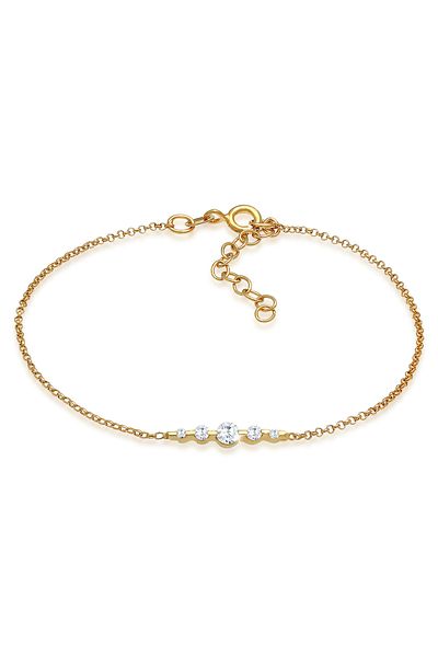 ELLI Damenarmband aus 925er-Sterlingsilber – glitzernde, verstellbare Zirkoniumkristalle