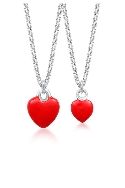 ELLI Halskette Halskette Set Herz Mutter Kind Liebe Emaille 925 Silber