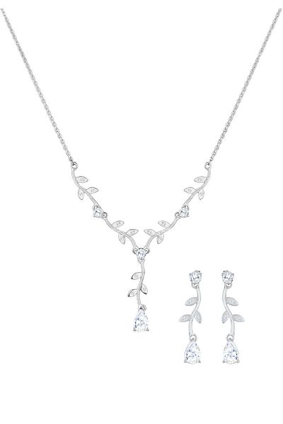ELLI Schmuckset 925 Silber Blumenranke Zirkonia