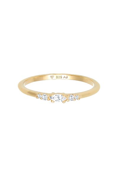 ELLI Ring Damen Marquise Elegant Verlobung mit Zirkonia Kristallen in 925 Sterling Silber