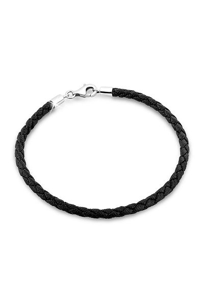 Nenalina 925 Silber Faux Leder – Perlenanhänger-Armband und Bettelarmband
