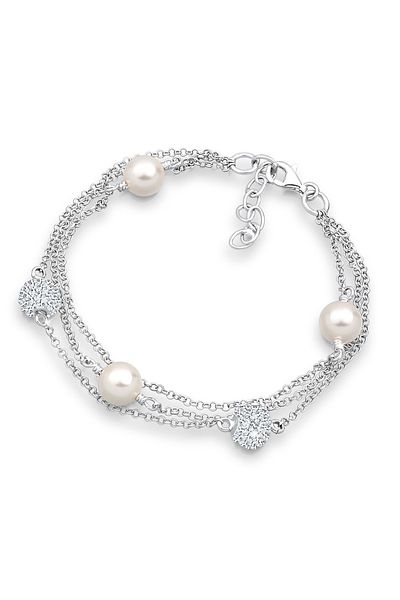 ELLI Armband Kugel Elegant synthetische Perlen 925 Silber