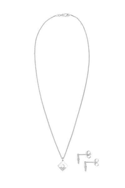 ELLI Schmuckset Diamanten (0,045 ct) Geo Design 925 Gümüş